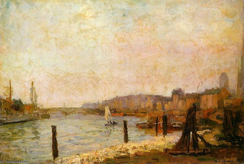 View Of Rouen In Winter — Albert-charles Lebourg
