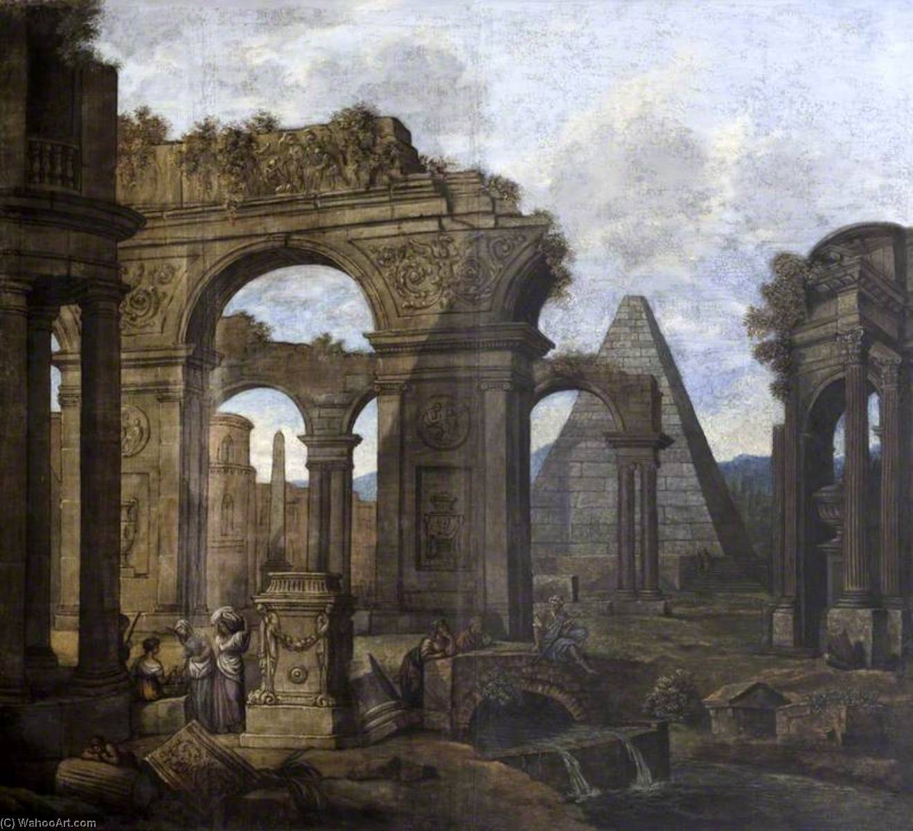 Capriccio Antique Ruins With A Pyramid — Pietro Paltronieri