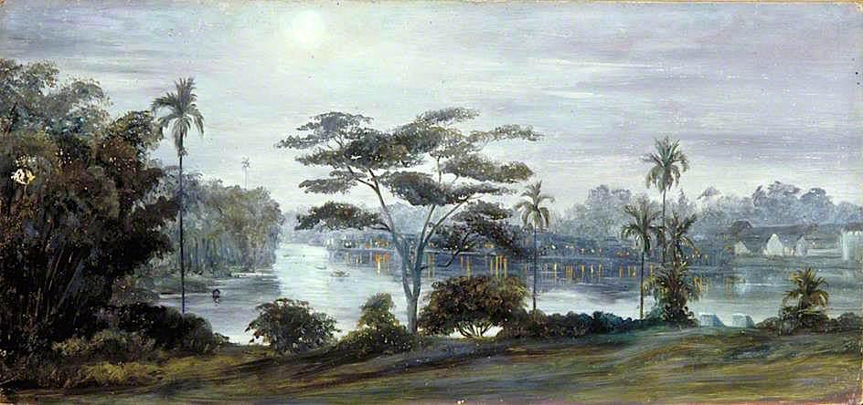 Moonlight View From The Istana, Sarawak, Borneo — Marianne North