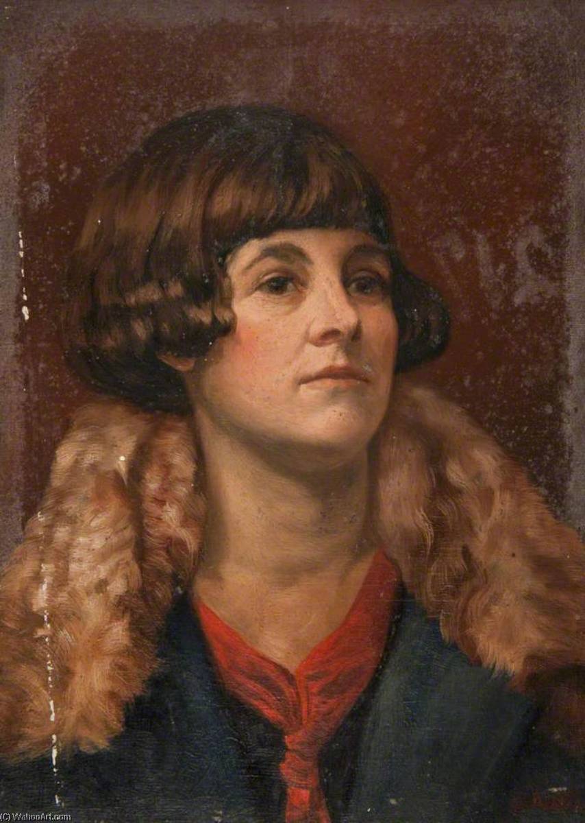 Head Of A Young Woman (red Tie And Green Coat) — Robert Lillie