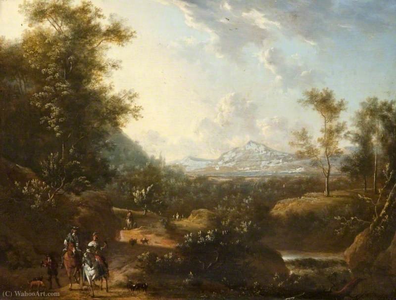 Landscape With A Hawking Party — Frederick De Moucheron