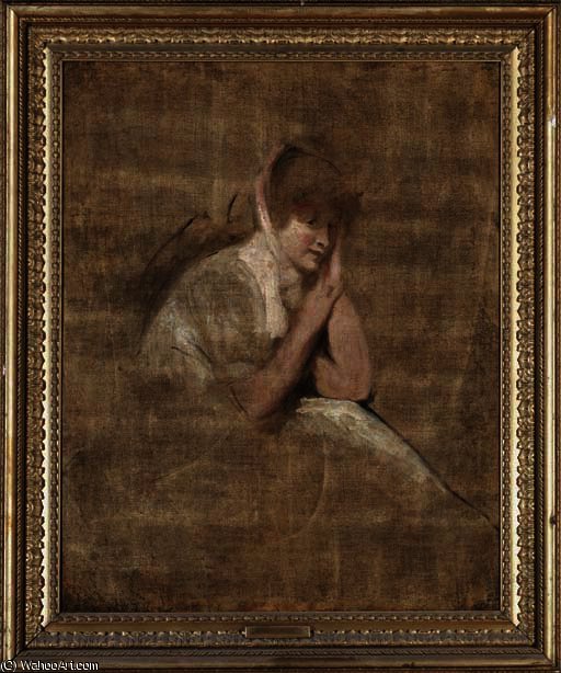 Portrait Of A Lady, Possibly Lady Emma Hamilton, A Sketch — George Romney