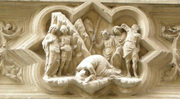 Orsanmichele Tabernacolo Dell'arte Dei Vaiai E Pellicciai, Rilievo Di Niccolò E Piero Lamberti Con Decollazione Di San Jacopo — Niccolò Di Piero Lamberti (niccolo Aretino)