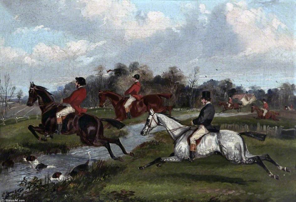 Fox-hunt, Clearing A Brook — Samuel Henry Gordon Alken