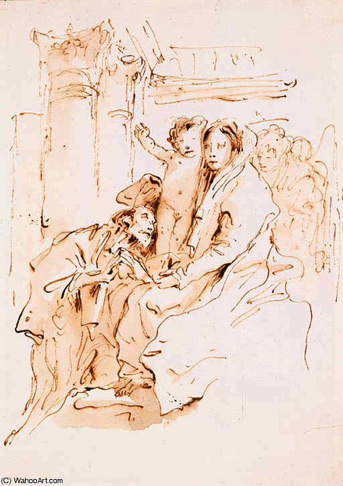 The Madonna And Child And Angels With A Kneeling Saint — Giambattista Tiepolo