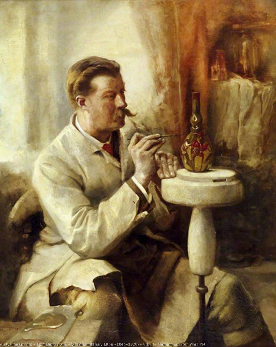 Sir Edmund Harry Elton (1846–1920), 8th Bt, Forming An Elton Ware Pot — Emmeline Deane