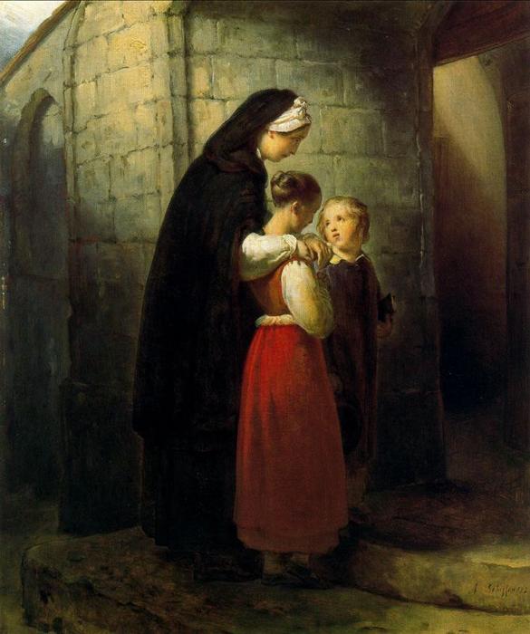 Une Mère Convalescente Et Ses Enfants — Ари Шеффер