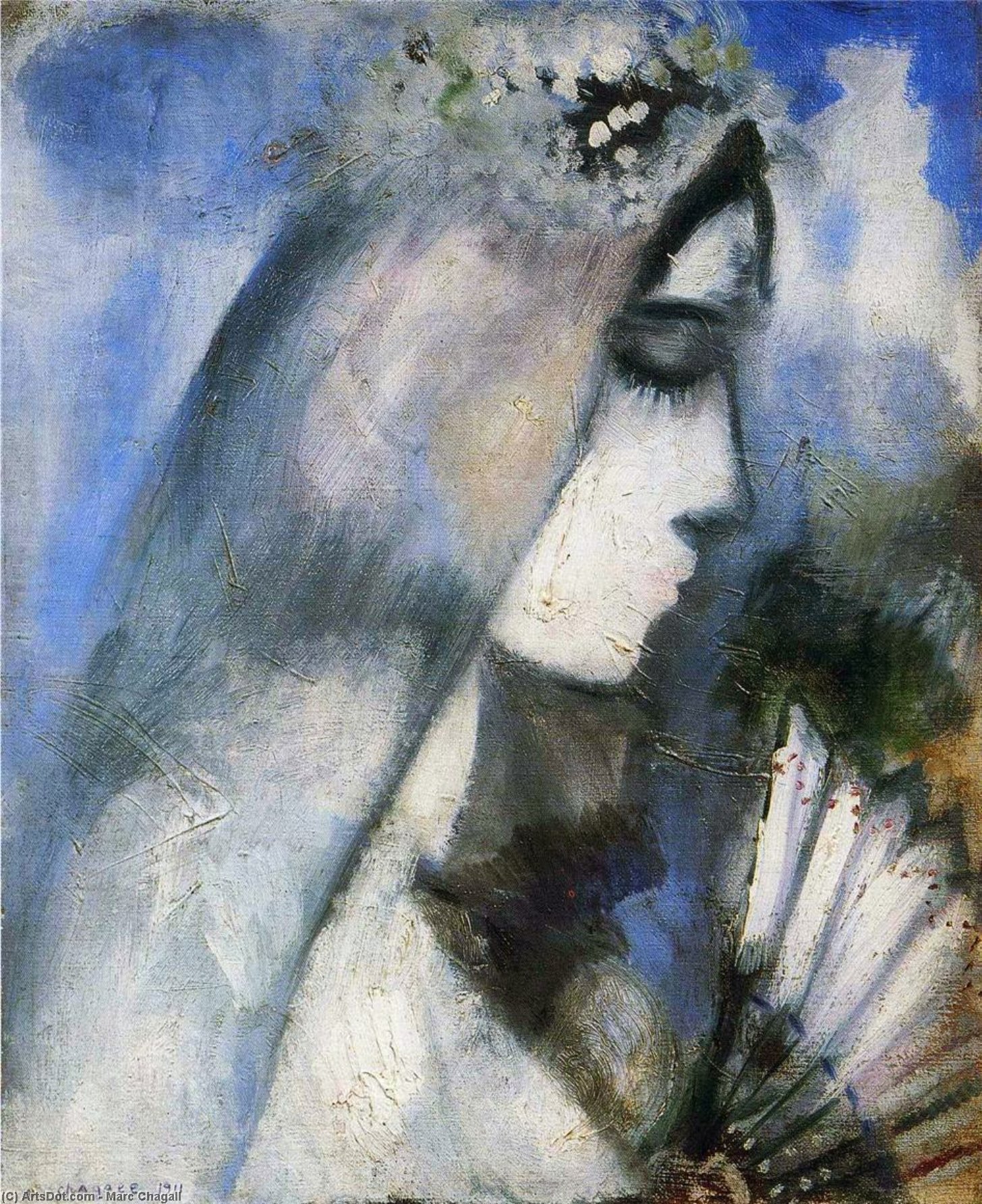 Bride With A Fan — Марк Шагал