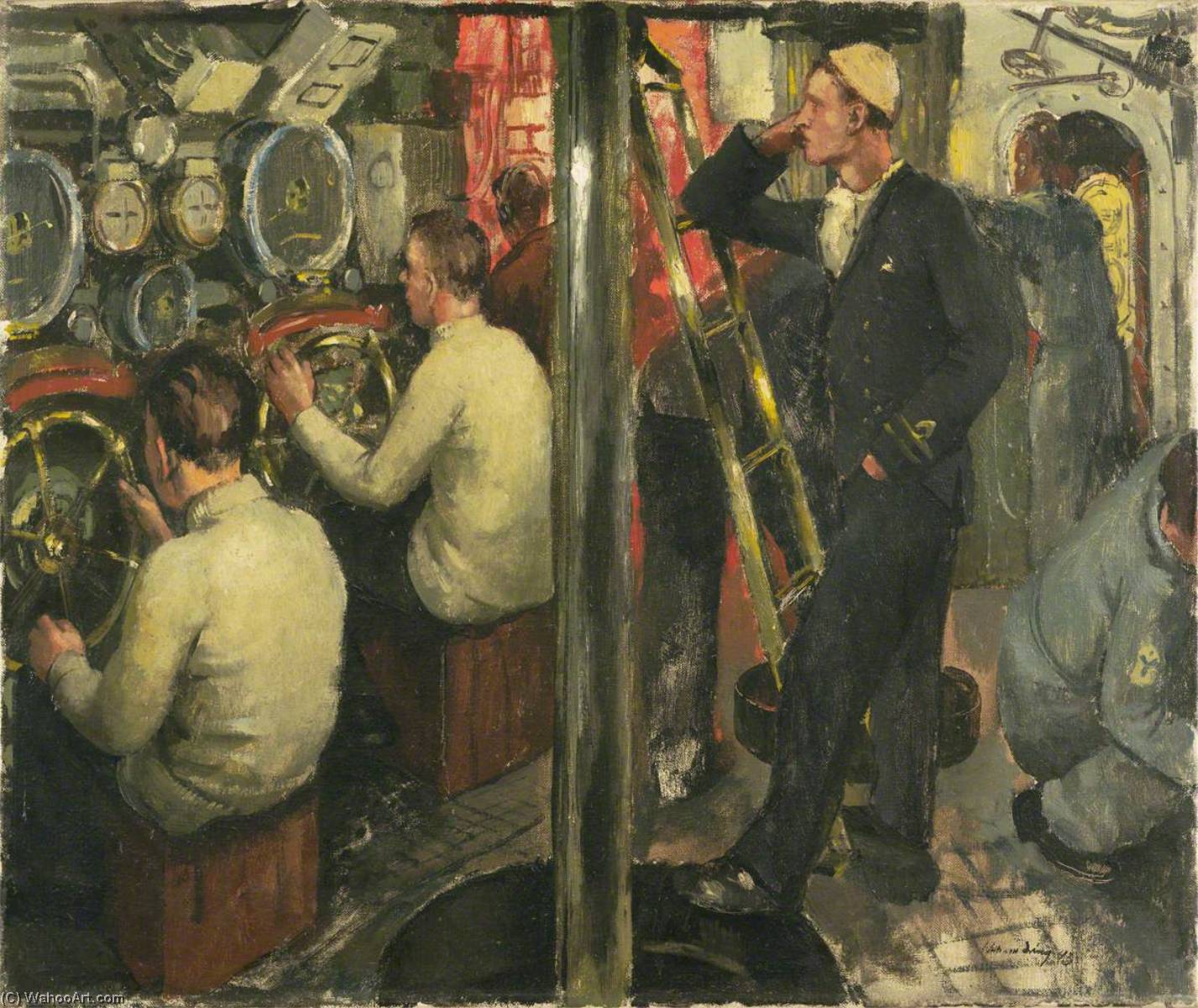 The Control Room In A Submarine During An Attack — William D Dring