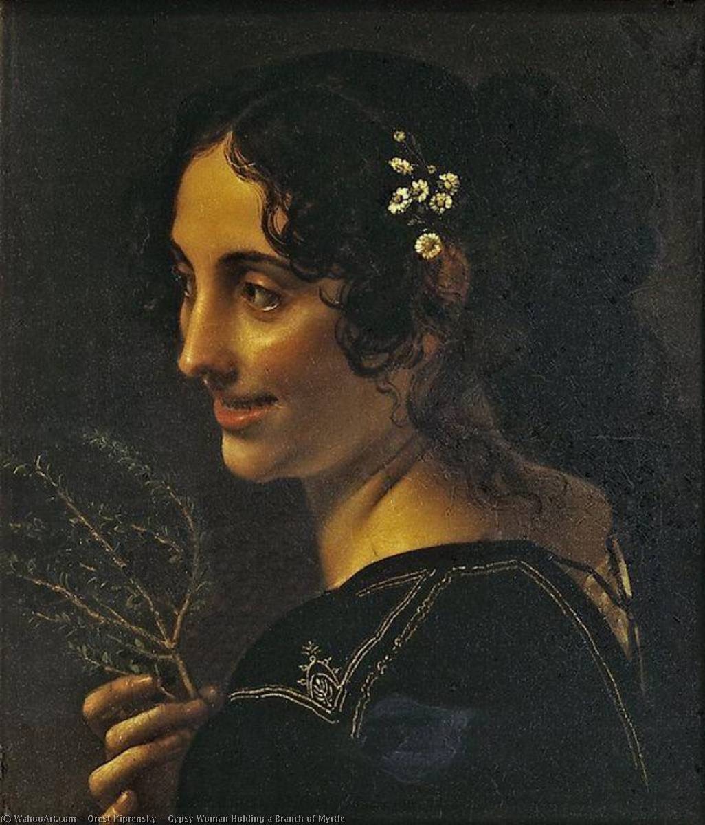 Gypsy Woman Holding A Branch Of Myrtle — Orest Adamovich Kiprensky