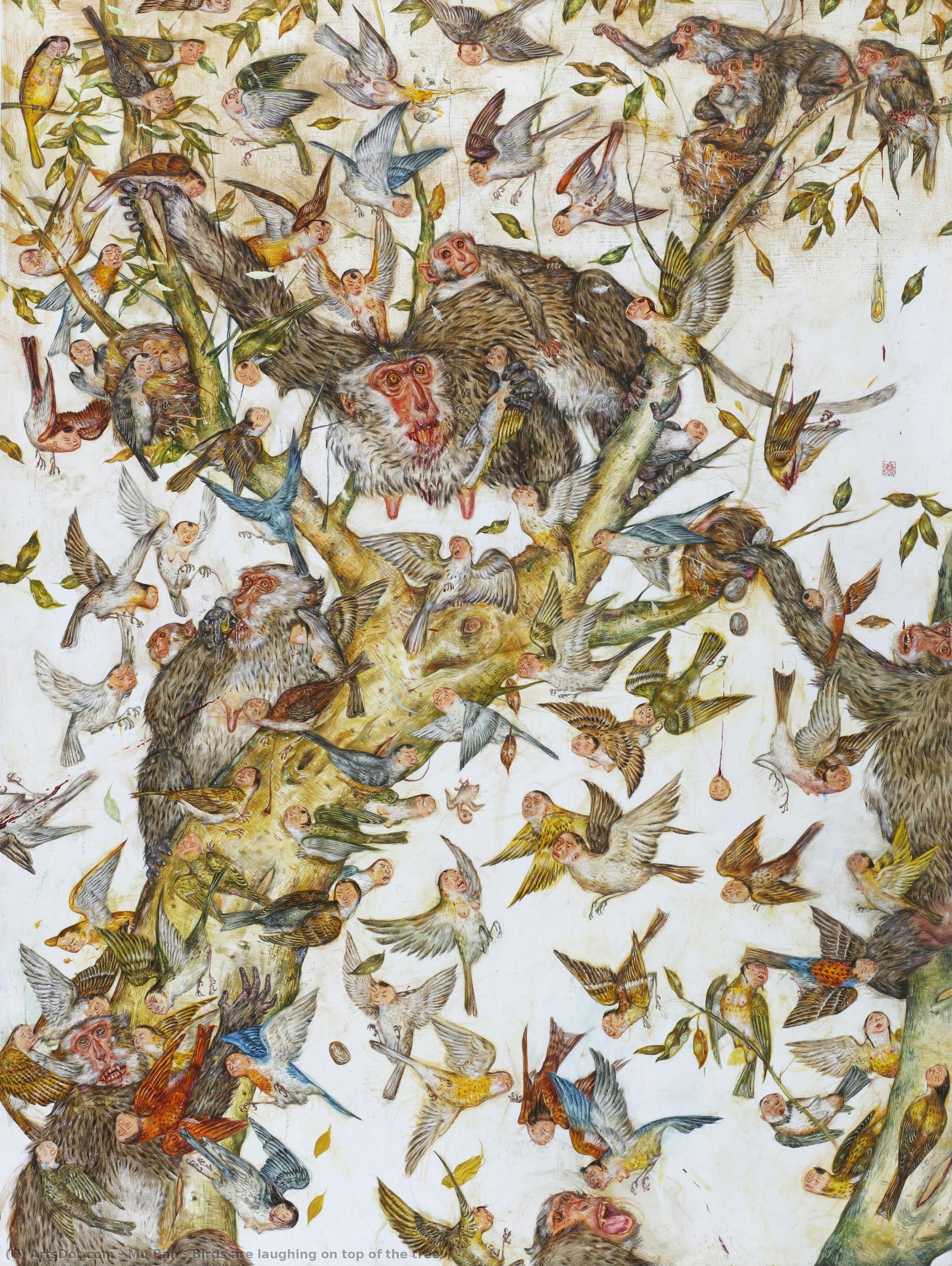Birds Are Laughing On Top Of The Tree — Mu Pan