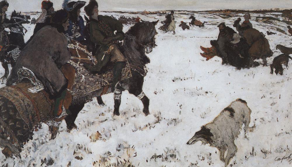 Peter I On The Hunt — Valentin Alexandrovich Serov