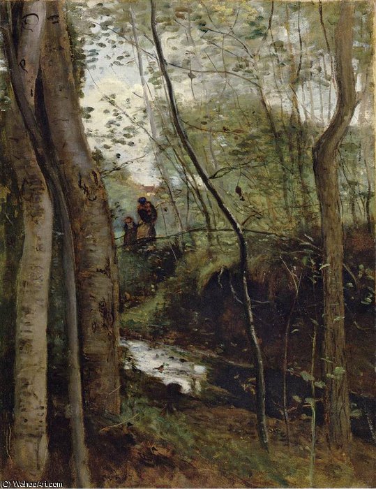 Stream In The Woods Aka Un Ruisseau Sous Bois — カミーユ・コロー