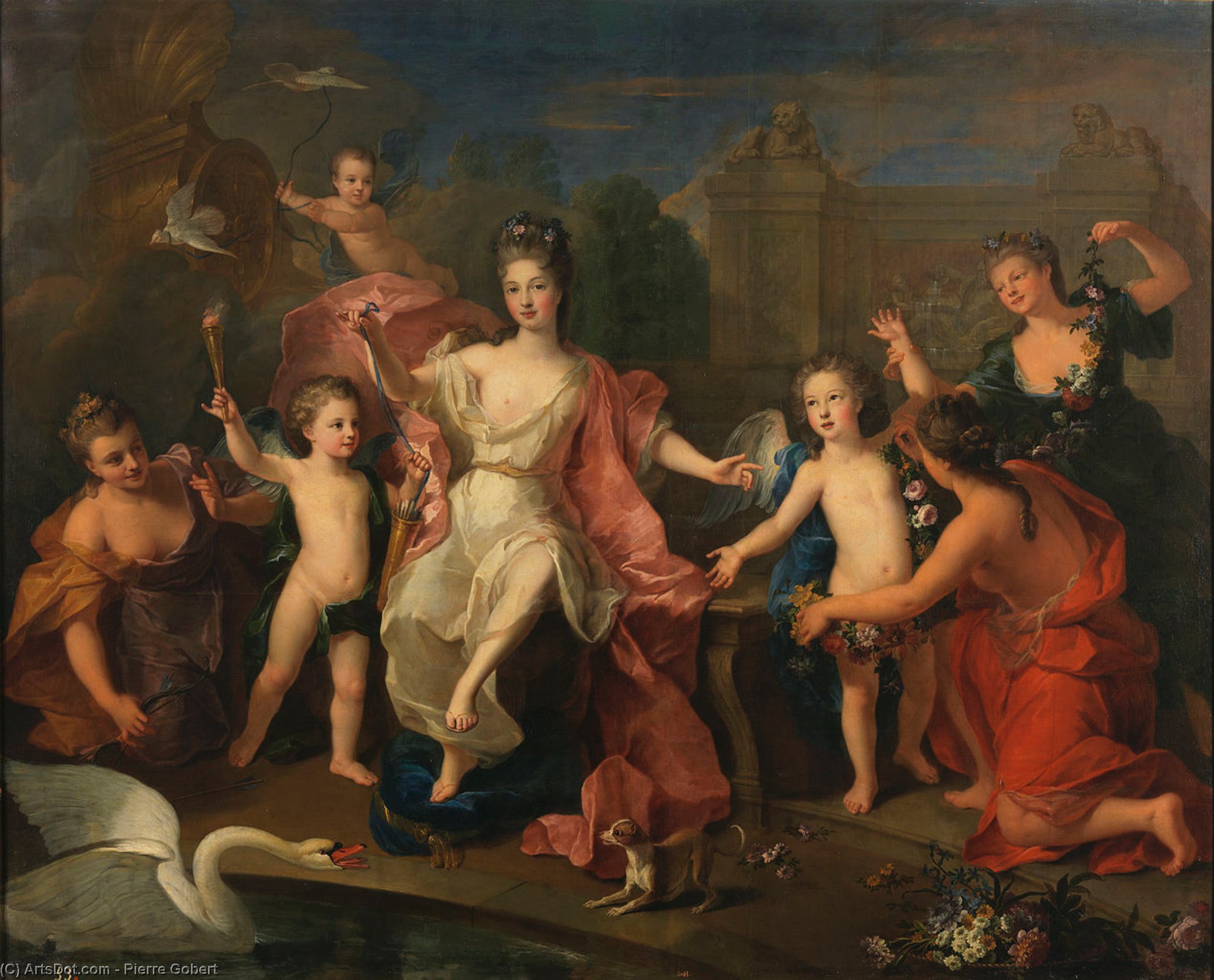 Mary Adelaide Of Savoy, Duchess Of Burgundy With Their Children — Pierre Gobert