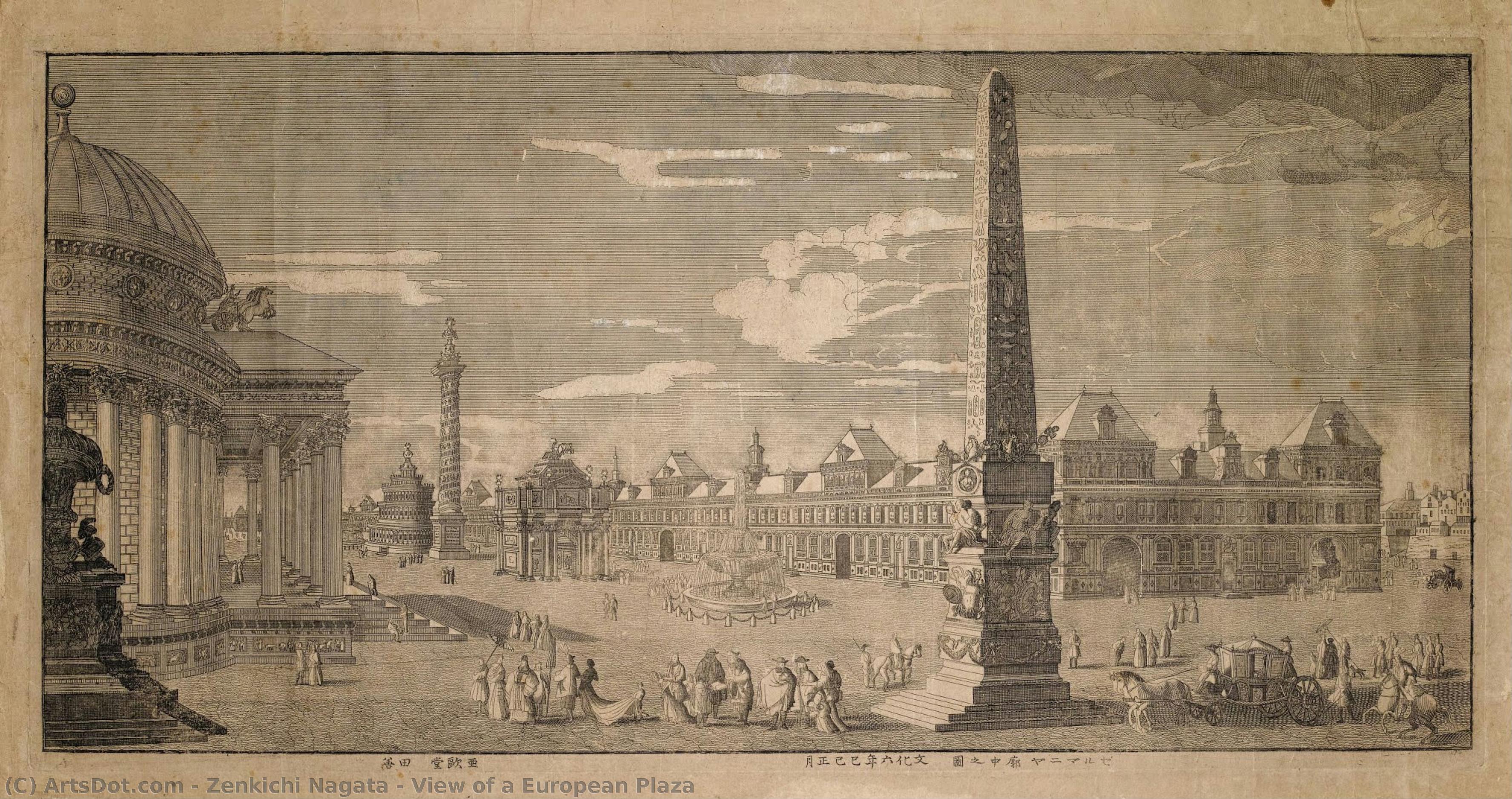 View Of A European Plaza — Zenkichi Nagata