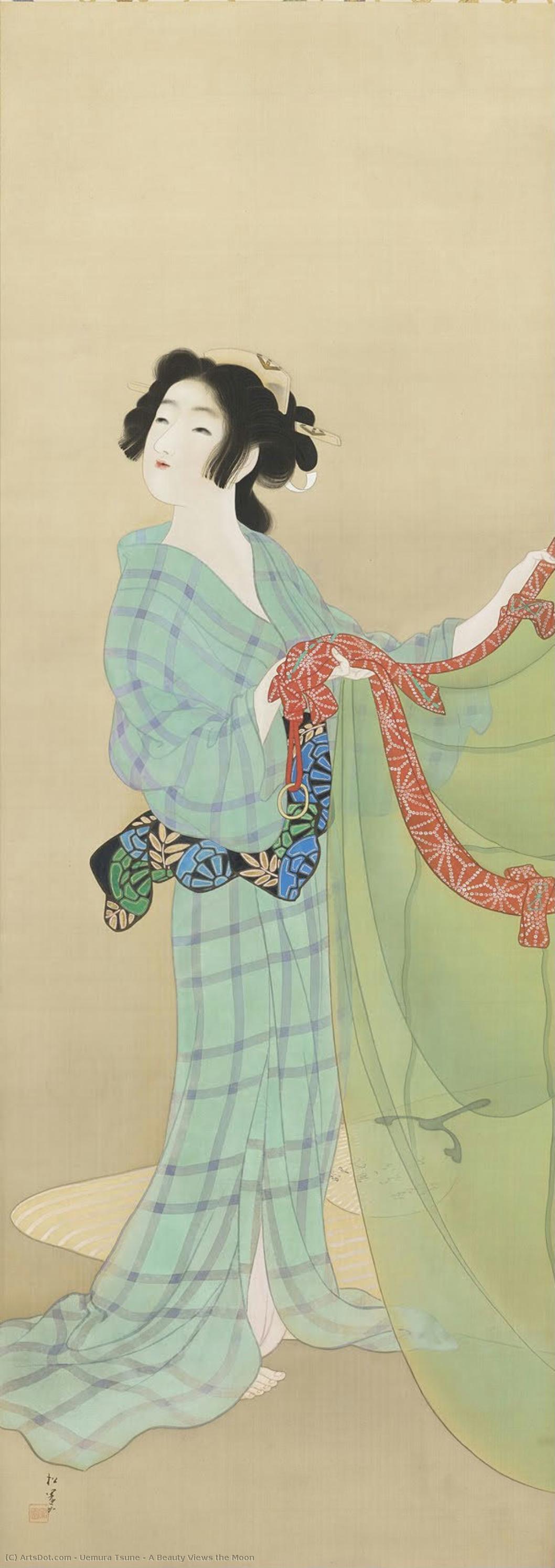 A Beauty Views The Moon — Uemura Tsune