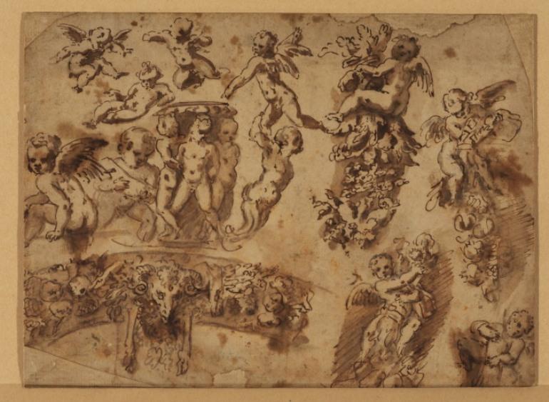 Sheet Of Studies Of Ornamental Motifs — Pietro Da Cortona