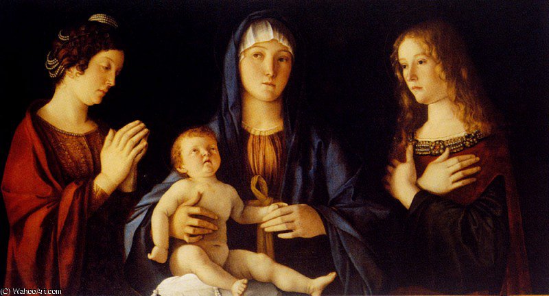 Virgin And Child Betwwn St Catherine And St Mary — Giovanni Bellini