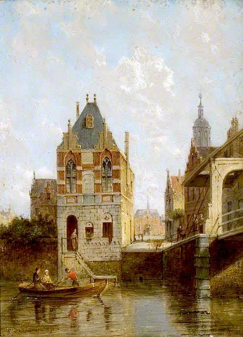 Dutch River Scene — Pieter Cornelis Dommershuijzen