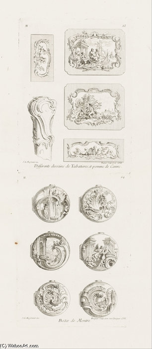 Differents Desseins De Tabatieres, Et Pomme De Canne, Cinquieme Planche — Gérard Jean Juste