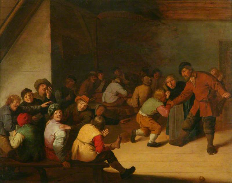 Interior With Peasants And School Children — Jan Miense Molenaer