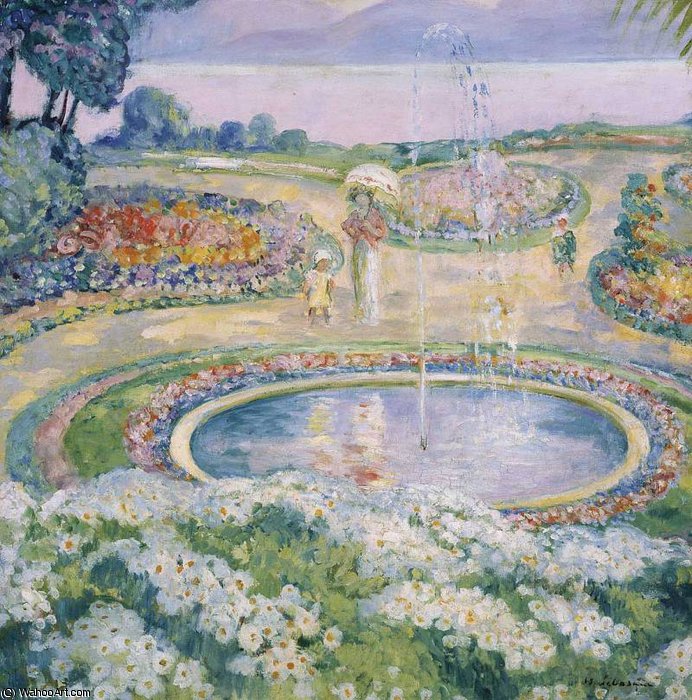Mother And Child By A Fountain — Henri Lebasque