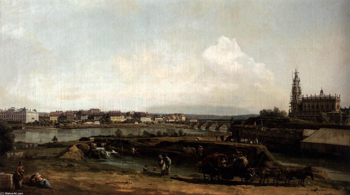 Dresden From The Left Bank Of The Elbe, Below The Fortifications — Bernardo Bellotto