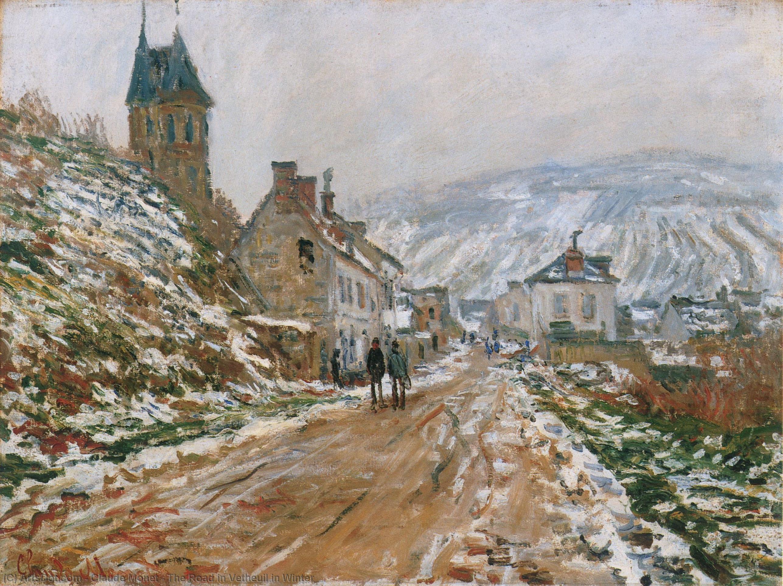 The Road In Vetheuil In Winter — Клод Моне
