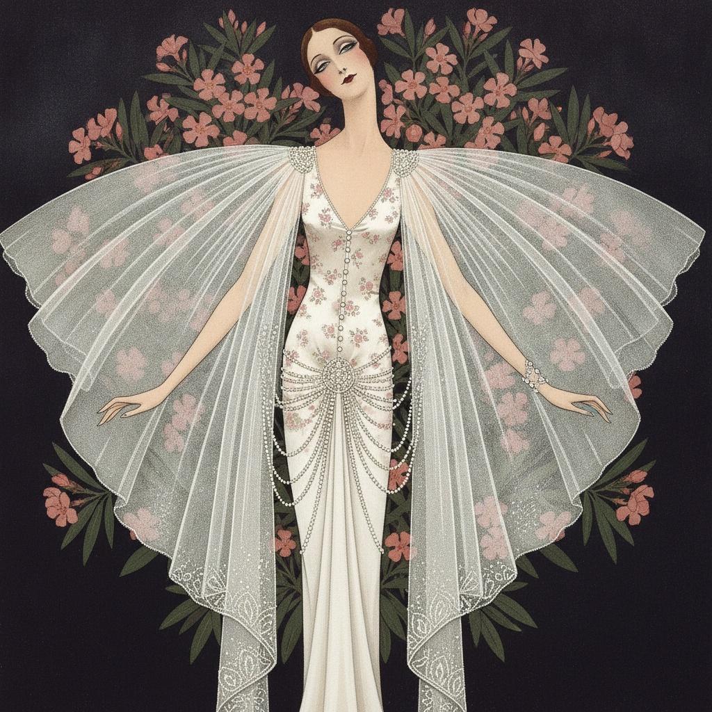 Ivory Figure Enveloped In A Charcoal Floral Wreath — Valentin Laurent De Courcey