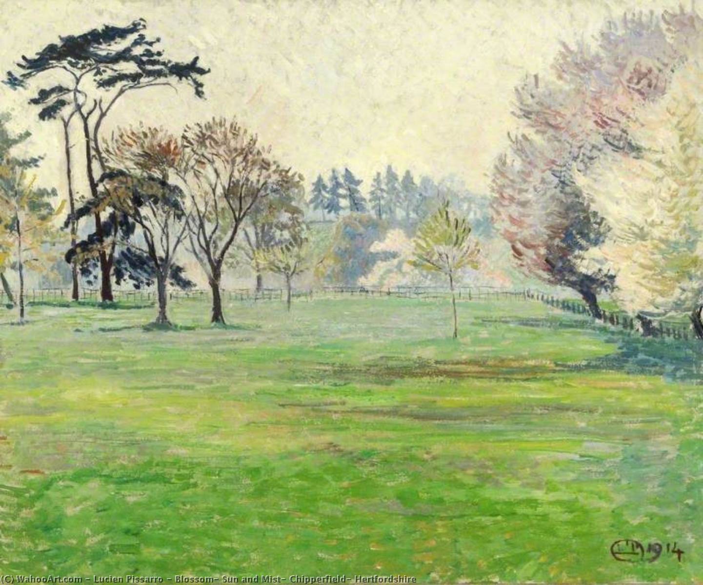 Blossom, Sun And Mist, Chipperfield, Hertfordshire — Lucien Pissarro