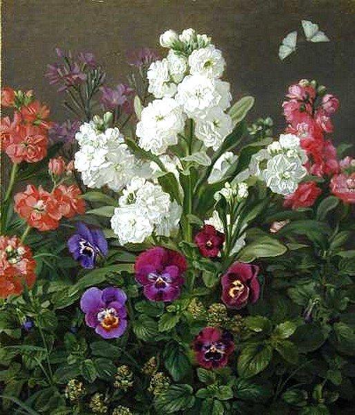 Still Life Of Phlox And Pansies — Otto Didrik Ottesen