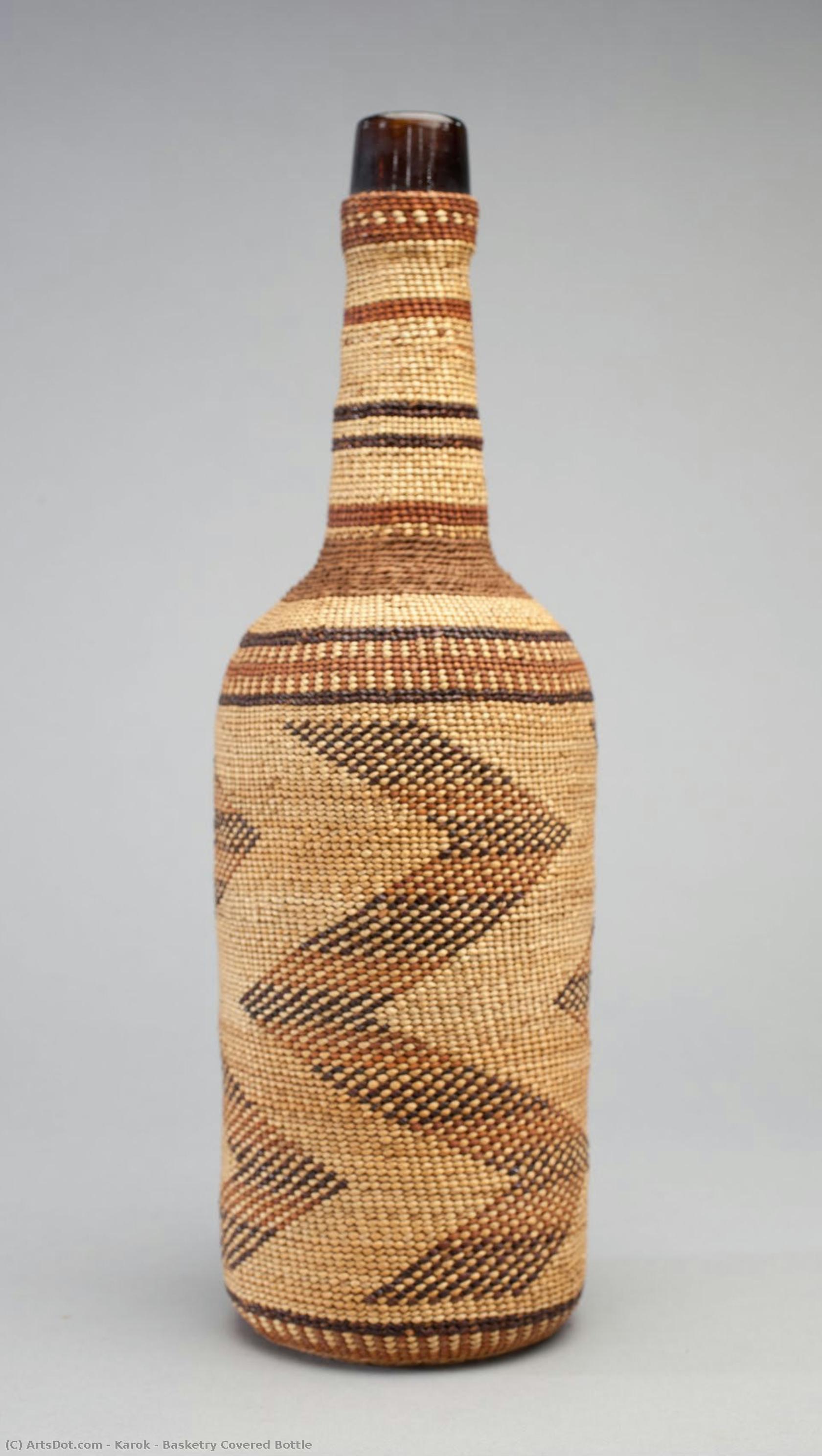 Basketry Covered Bottle — Karok