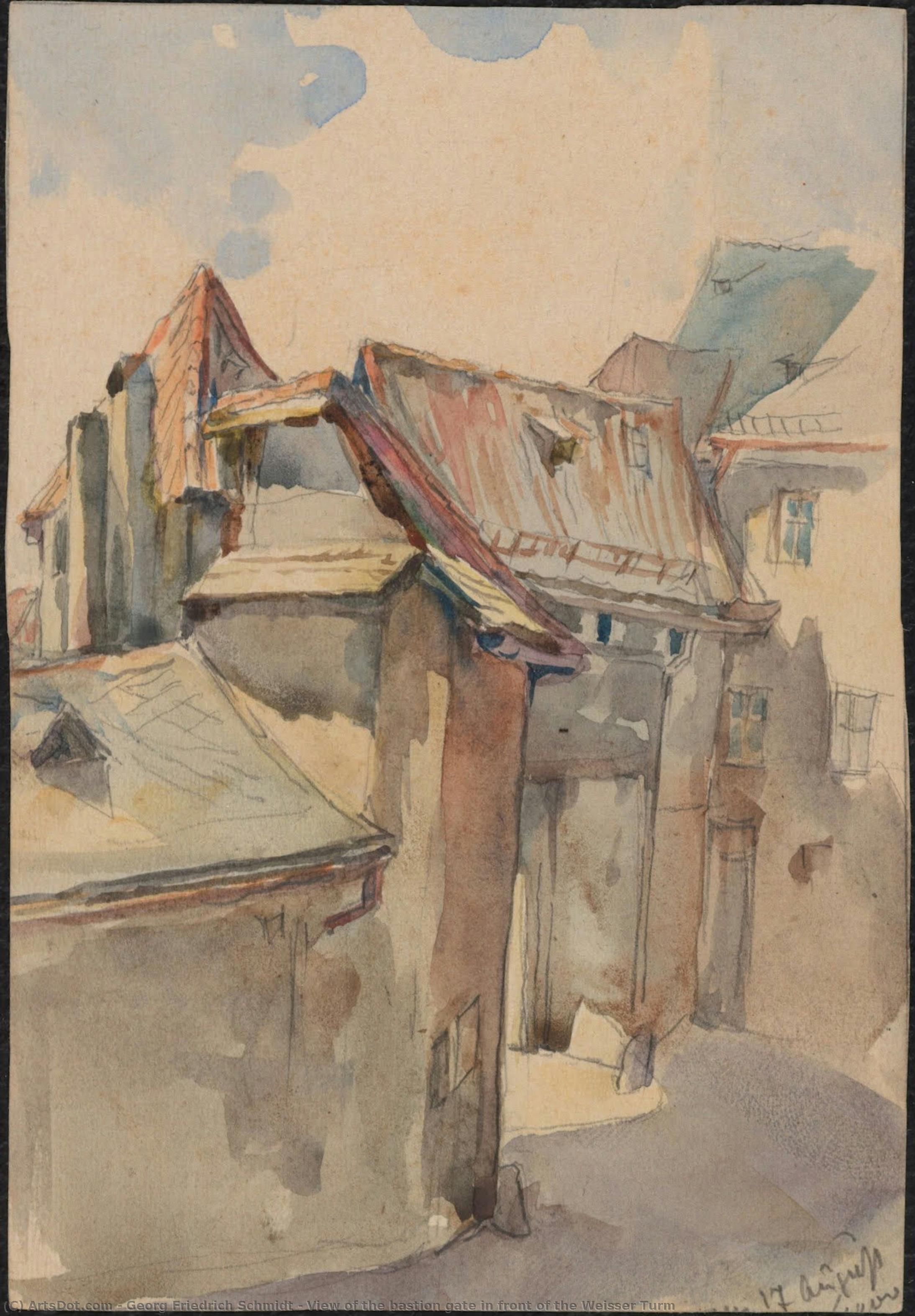 View Of The Bastion Gate In Front Of The Weisser Turm — Georg Friedrich Schmidt