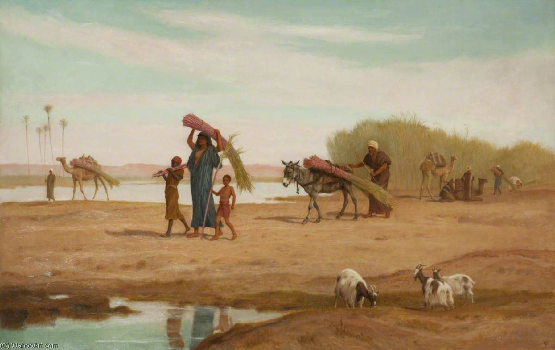 Getting In The Sugar Cane, River Nile — Frederick Trevelyan Goodall