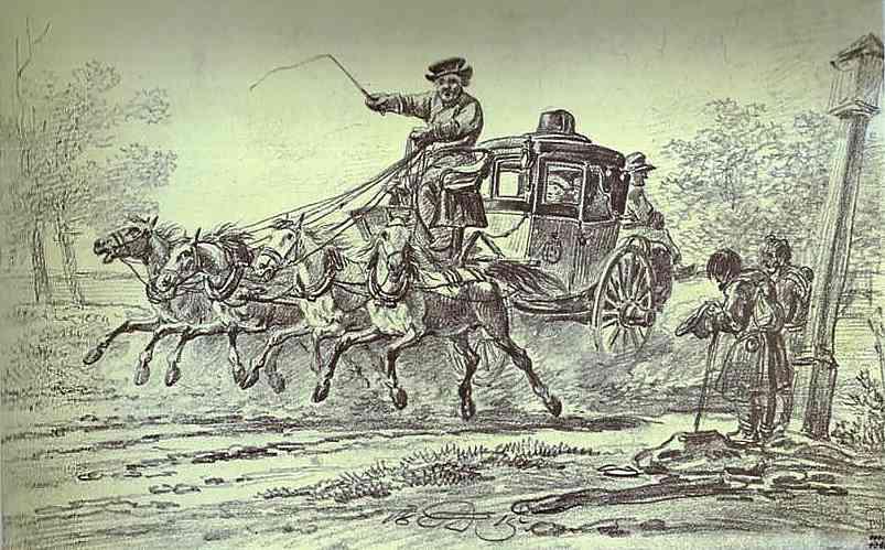 Peasants By The Carriage — Alexander Orlowski