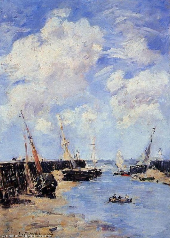 Trouville, The Jettys, Low Tide — Eugène Louis Boudin