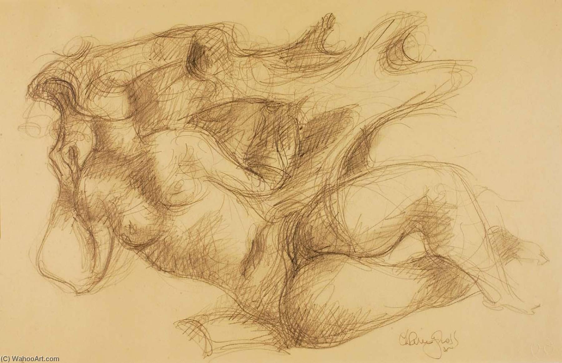 Untitled (reclining Nude, Sketch For Sculpture) — Chaim Gross