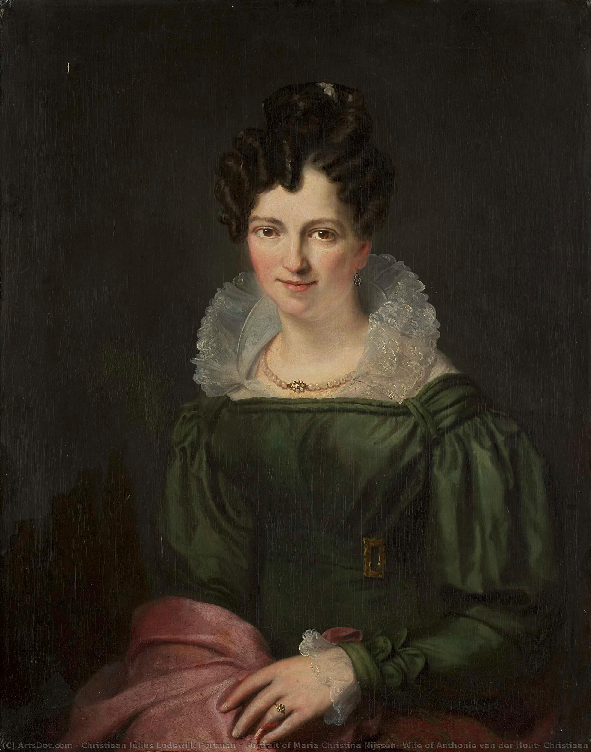 Portrait Of Maria Christina Nijssen, Wife Of Anthonie Van Der Hout, Christiaan Julius Lodewijk Portman, 1826 — Christiaan Julius Lodewijk Portman