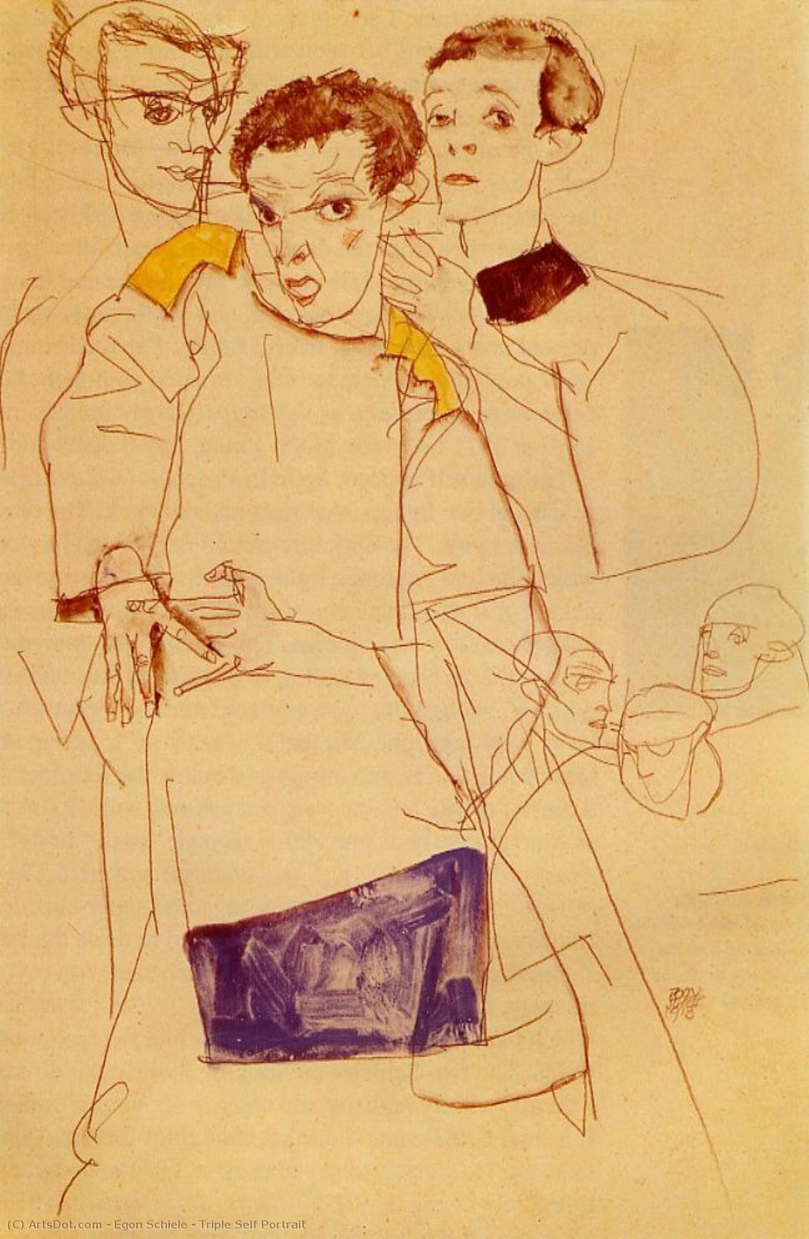 Triple Self Portrait — Егон Шиле