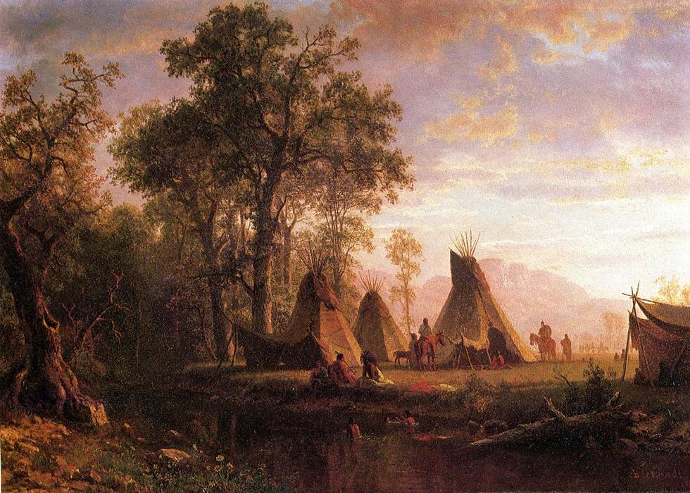 Indian Encampment, Late Afternoon — Albert Bierstadt