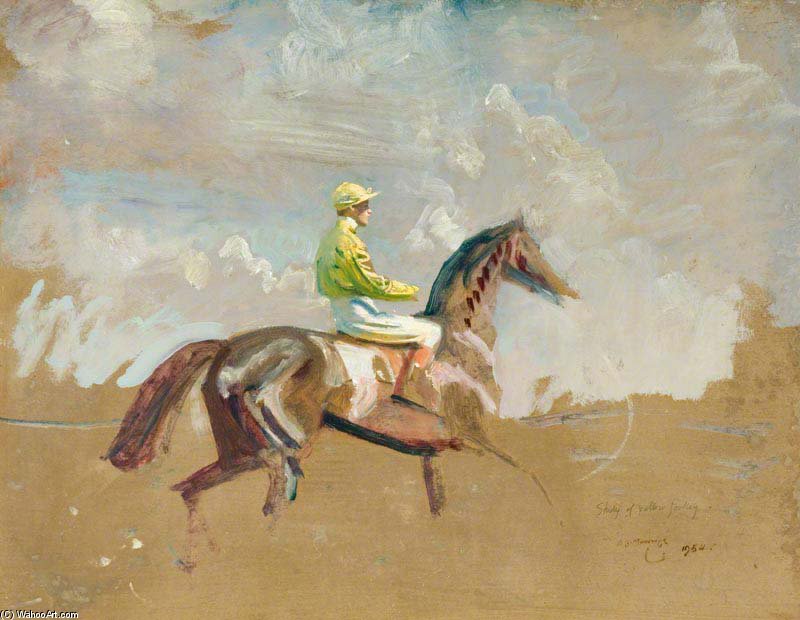 Study Of The Yellow Jockey — Sir Alfred James Munnings