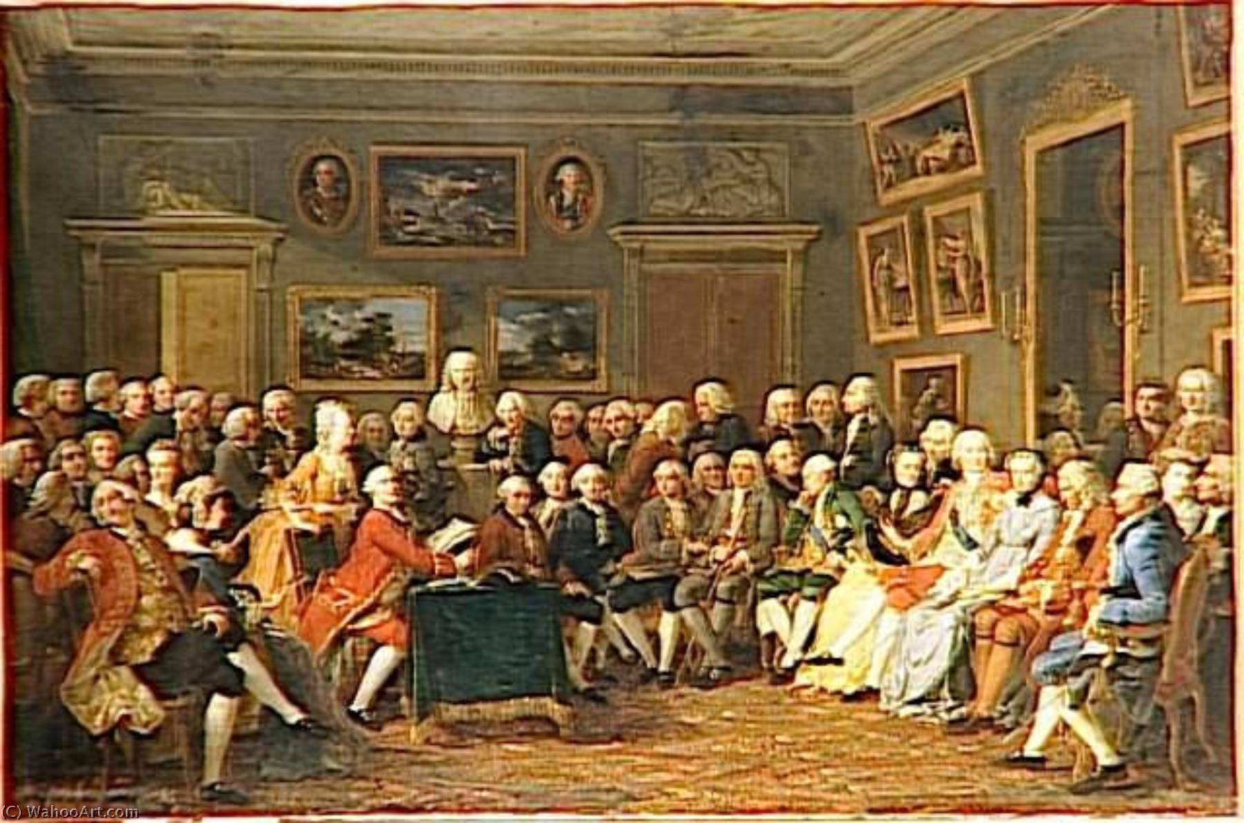 Lecture De La Tragédie De L'orphelin De La Chine De Voltaire Dans Le Salon De Madame Geoffrin — Anicet Charles Gabriel Lemonnier