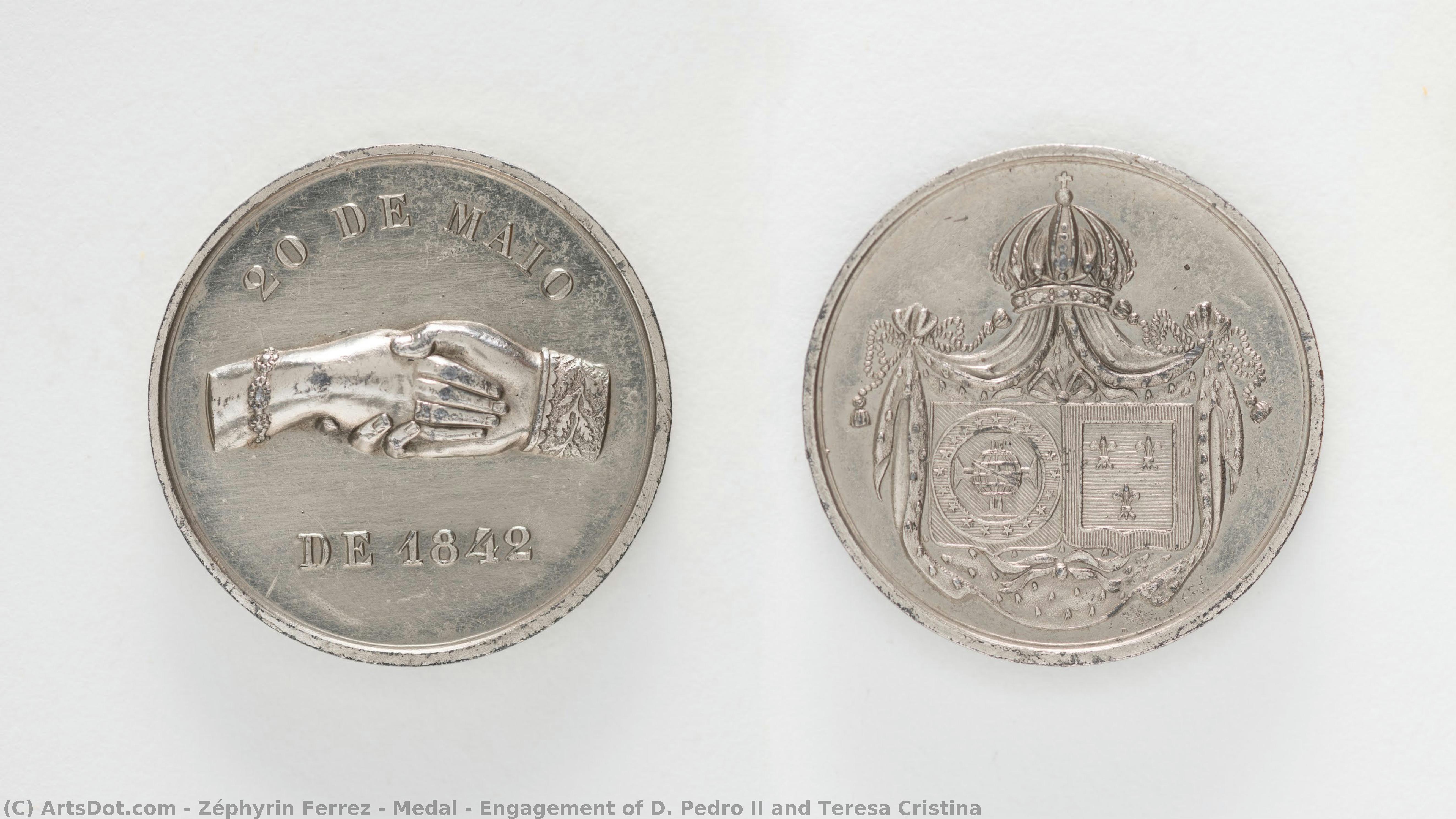 Medal - Engagement Of D. Pedro Ii And Teresa Cristina — Zéphyrin Ferrez