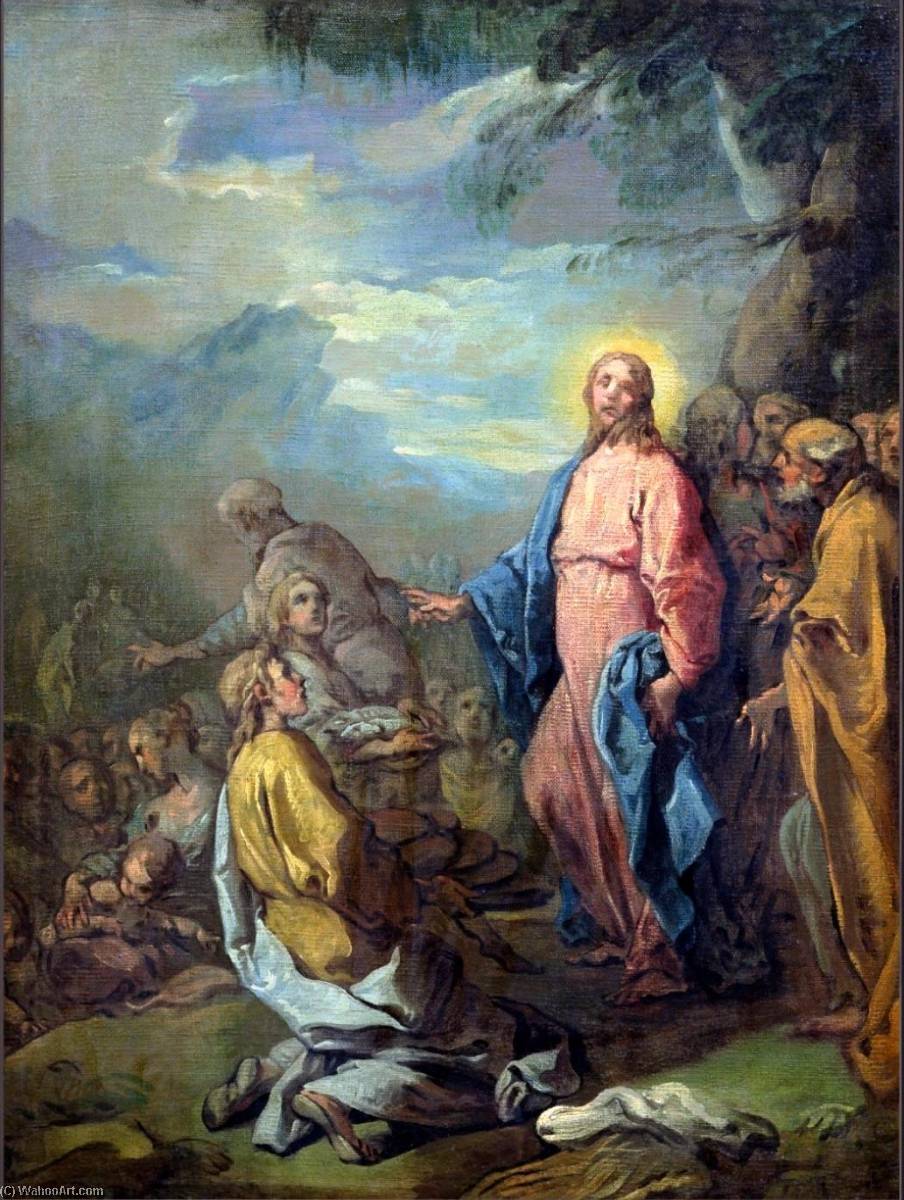 The Feeding Of The Five Thousand (study) — Charles-andré Van Loo