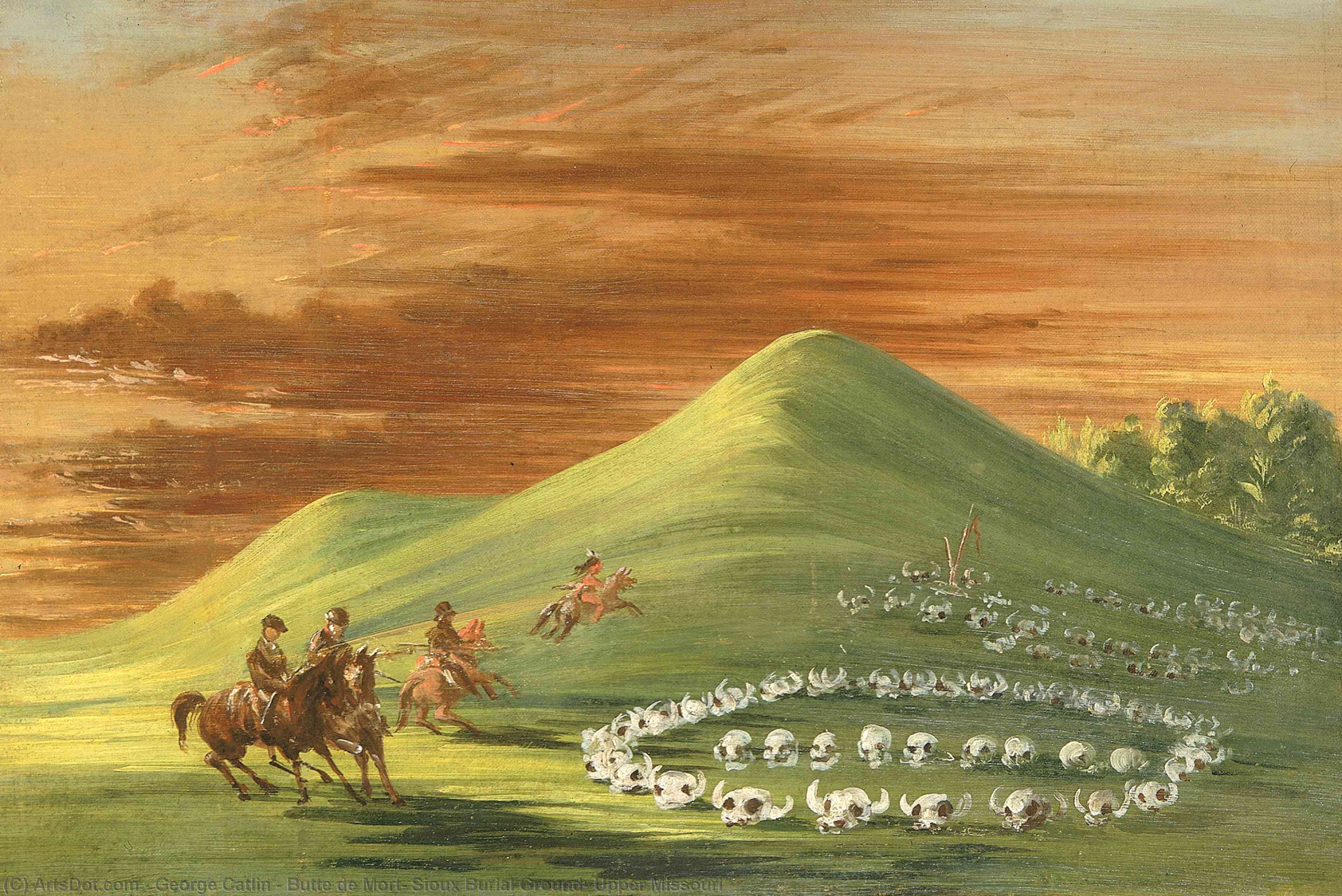 Butte De Mort, Sioux Burial Ground, Upper Missouri — George Catlin