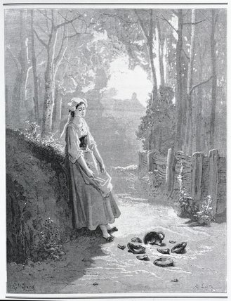 Illustration For The Milkmaid And The Milk Can — Paul Gustave Doré