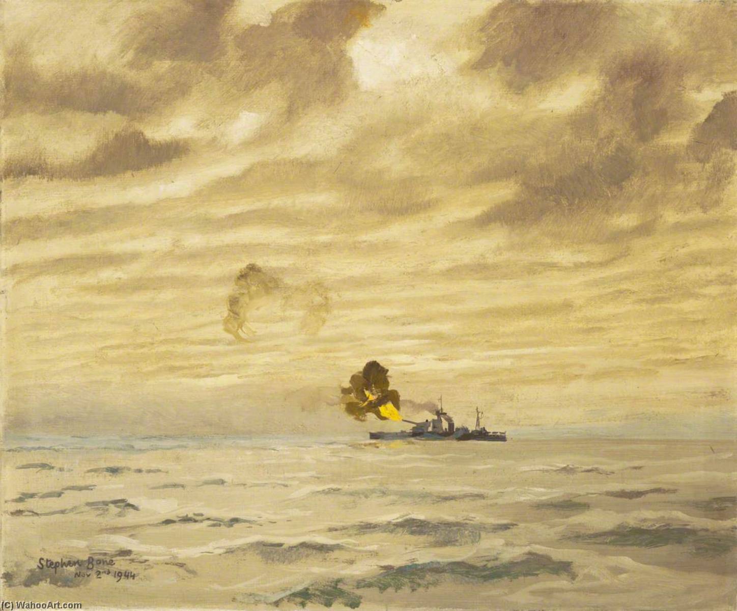 Hms 'erebus' In Action Off Walcheren — スティーブン・ボーン