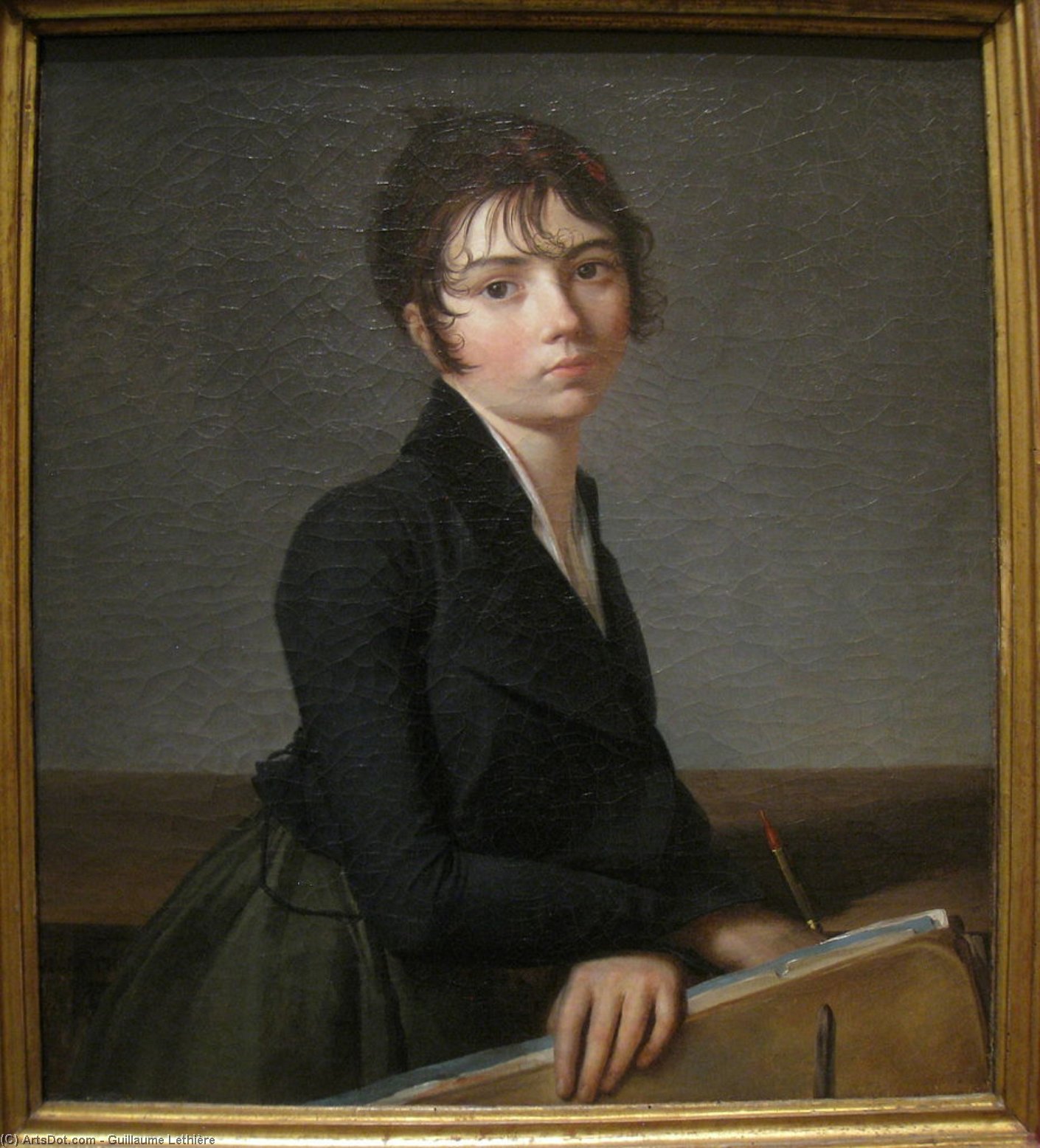 Girl With Portfolio — Guillaume Guillon Lethiere