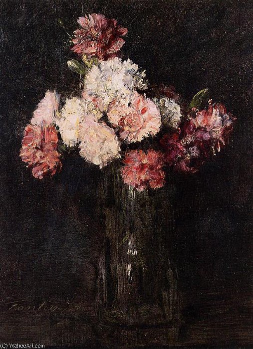 Carnations In A Champagne Glass — Henri Fantin-latour