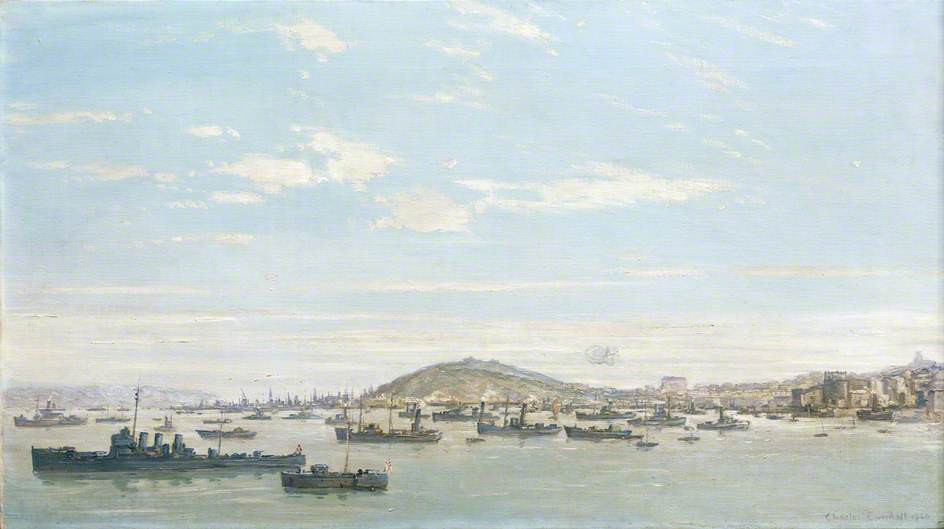 Battleships At Falmouth, 1940 — Charles Ernest Cundall